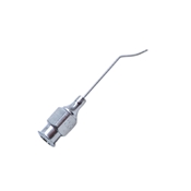 Precision Burrato Lasik Cannula 23 Gauge Angled And Vaulted Semi Closed Tip With One Front Port And Two Side Ports, And Excluding Hub An Overall Length Of 1" (25mm)  